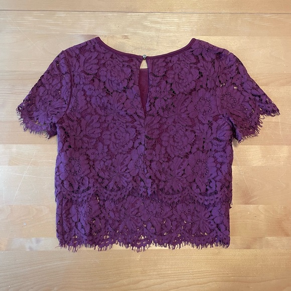 Lulu’s Turn Back Time Burgundy Lace 2-Piece Set Size XS - Picture 5 of 16